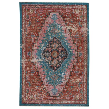 Jaipur Living 9 ft. 6 in. x 12 ft. 7 in. Marielle Medallion Area Rug, Rust & Teal RUG148567